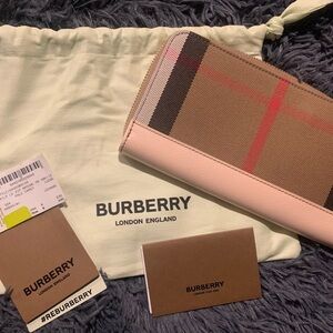 Burberry Pink and Brown Wallet